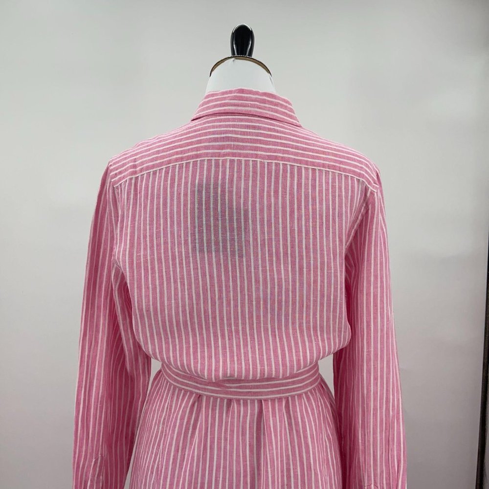 Maxi ShirtDress NWT Linen PinkWhite Ralph Lauren - Picture 8 of 14